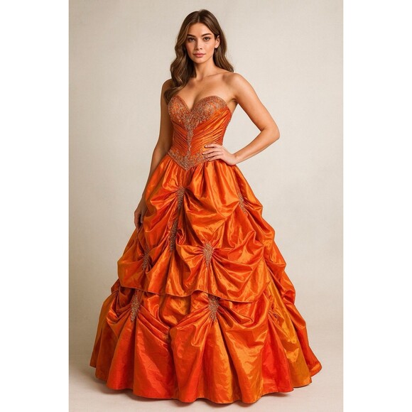 MARY'S FORMAL QUINCEANERA/PROM DRESS Sz 8 Beaded - Picture 1 of 16